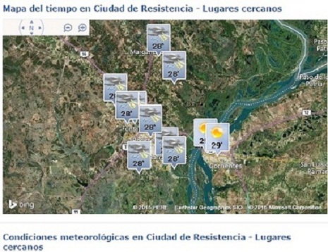 El pron stico del tiempo en Resistencia y lugares cercanos